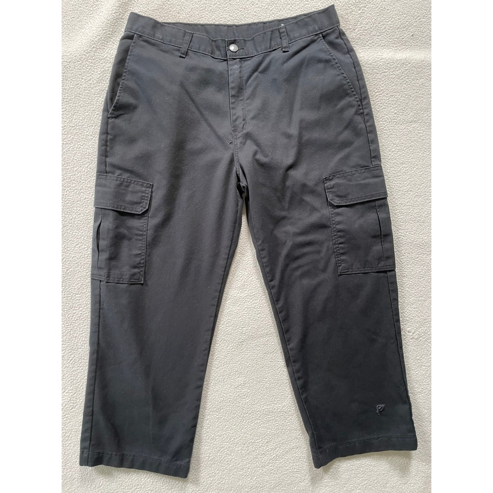 Hemmed - Wrangler Mens 34x26 Cargo Pants Black Twill Workwear Utility Tactical